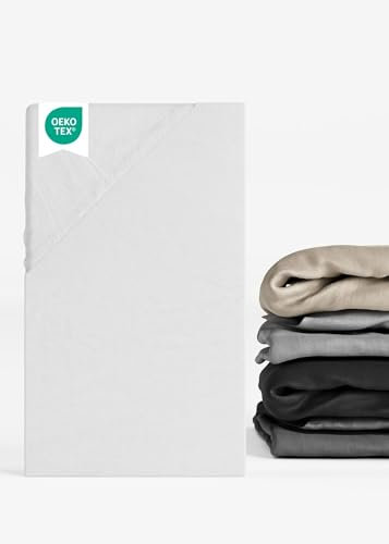 Sämann Jersey Spannbettlaken Spannbetttuch für Laufgitter 75x35 cm, Baumwolle weiß