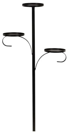 Generic Triple Tree Topper Display Stand, Black Iron Christmas Tree Candle Holders, 3-Tier Candle Topper, Black Candelabra Candle Holder