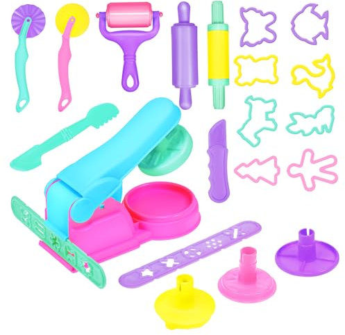 INOOMP 5 Series Herramienta De Molde De Arcilla De Color Modelado De Molde De Arcilla Horneando Rellenos De Bolsas Para Fiestas Infantiles Rodillo Color Aleatorio 22 Piezas X 5