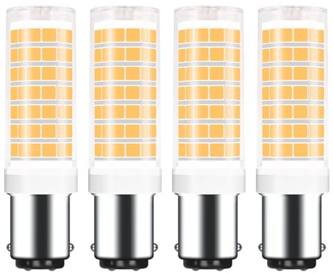 Zyrvolux B15D LED Glühbirne Doppelkontakt 6W (Ersatz 60W Halogen) – Ersatz für Staubsauger Führungslicht & Trockner Trommel – Nähmaschinenleuchten, Ventilator Kronleuchter (4 Stück-Warmweiß 3000k)