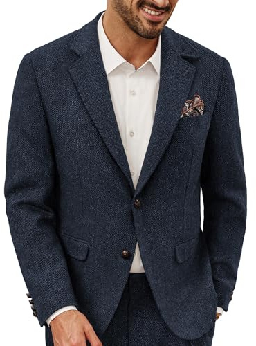 PJ PAUL JONES Sakko Herren Vintage Wollmischung Tweed Blazer Regular Fit