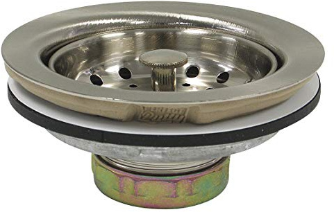 Strainer: 4 1/2 in Overall Dia, 2 Ht, 1 Pipe Brushed Nickel, 59-3102, 415F44