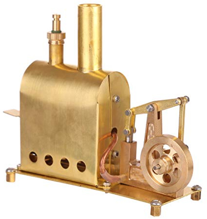 ToysWeltX Mini-Modell Einer Dampfmaschine aus reinem Kupfer mit Kessel – Kreatives Geschenkset