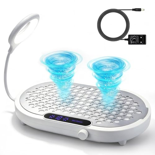 Aspiratore Per Unghie Con Luci Led,45000 Giri/Min,Filtro Riutilizzabile,10 Livelli Di Aspirazione,2 Motori Turbo Silenziosi, Aspirapolvere Per Unghie Ideale Per Manicure In Salone E A Casa