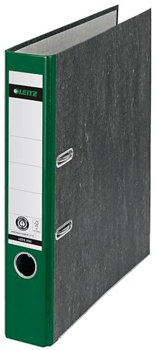 Leitz LAF-Pärm 180°, Klassisk Marmorerad, Grön | Dos 5,2 cm, carton gris épais et solide, papier marbré, pour le bureau, l’école ou la maison.