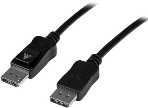 StarTech.com 50 ft DisplayPort Cable with Latches - Active - 2560 × 1600 - DPCP & HDCP - Male to Male DP Video Monitor Cable (DISPL15MA), 50 ft/15 m (active) , Black