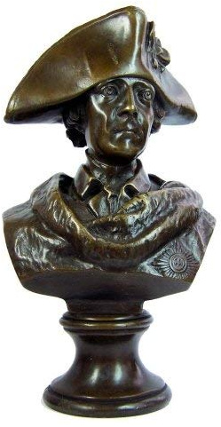 Statua in bronzo – Friedrich II/Der Grosse Fritz – bronzo Busto con tre Spitz – Firmato – gladenb Eck – Fritz Busto in bronzo – Fritz scultura