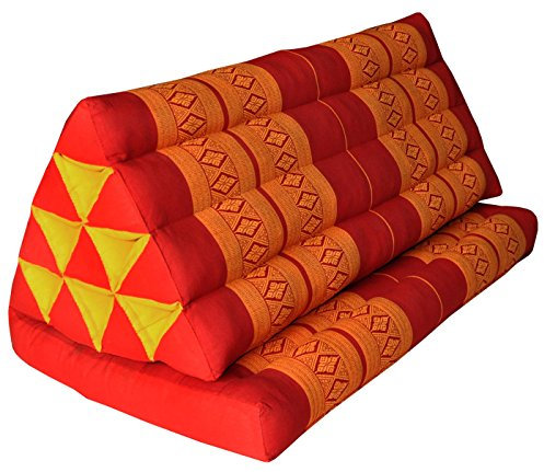 Wilai Kapok Thaikissen Kissen mit Einer Auflage XXL, rot/orange