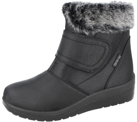 Cushion Walk Thermo-Tex Fur Lined Womens Snow Boots Ladies Snug Warm Fashion Ankle Boots Size 3-8 (7 UK / 41 EU, Black)