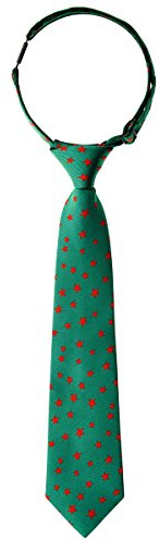 Retreez Corbata Pre-atada de microfibra de Patrón de estrellas para niño Verde y Rojo - 4-7 años