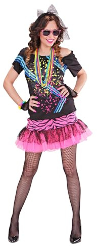 W WIDMANN MILANO Party Fashion - Costume rétro pour femme années 80, ensemble avec chemise et jupe pour carnaval et Halloween