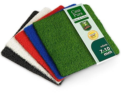 casa pura Kunstrasen Balkon Rassenteppich Outdoor Meterware 1 x 15 m = 15m² UV beständig, wasserdurchlässig Balkonrasen wetterfest für Garten, Terrasse, Kunstrasenteppich, Rollrasen Grün -10mm Spring