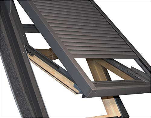 Dakea Außenrollladen C02 55x78cm kompatibel für Velux GGL,GHL & GPL Holz Dachfenster Aussenrollladen elektrisch mit Steuerung und Fernbedienung Hitzeschutz Dachfenster Sonderangebot