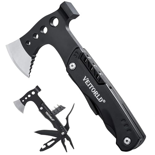 VEITORLD Fathers Day, Gifts for Men Dad Husband from Daughter Son, Survival Gear and Equipment, Multitool Axe Hammer Camping Accessories, Unique Hunting Fishing Gift Ideas for Him Boyfriend Grandpa