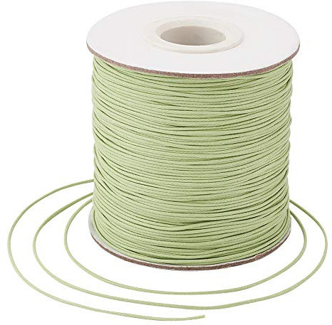 Craftdady flätad polyestertråd 0,5 mm, 160 meter, för smyckestillverkning, makramé, pärlor, spoltråd, ljusgrön
