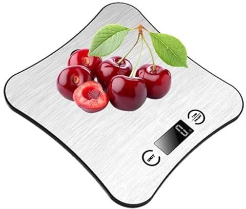 Básculas de Cocina Balanzas de pesaje de Cocina Digital, Escalas de cocción Acero Inoxidable Premium Steel Plataforma más Grande Puede Colgar en la Pared Plata Precision Kitchen gram Scale