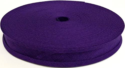 100% Cotton Bias Binding Tape 5m, Double Folded 5 Metre Roll, 1 Inch 25mm Wide, Edging for Sewing, Bunting, Upholstery, Furniture, Piping & Garments (Purple 6340)