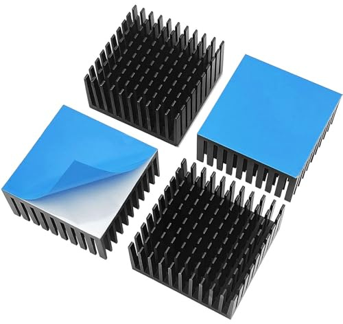 Awxlumv Kit de disipador de calor de 40 mm x 40 mm x 20 mm, aluminio con cinta adhesiva conductora térmica, disipador de calor para enfriar impresoras 3D, motor paso a paso TEC1-12706 termoeléctrico
