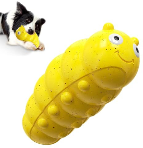 Encuryna Hundespielzeug Unzerstörbar für Aggressives Kauen, Quietschendes Interaktives Hunde Spielzeug, Tough Durable Quietschen Hunde Kauspielzeug für Mittelgroße große Rasse (Gelb)