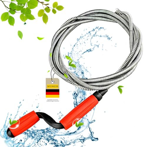 Hurón Desatascador de tuberías con manivela WEIMEIH profesional espiral hurón Desatascamiento tubería-sonda de desatascado-hurón Desatascador WC-furón Canalización para fregaderos trabajos manuales