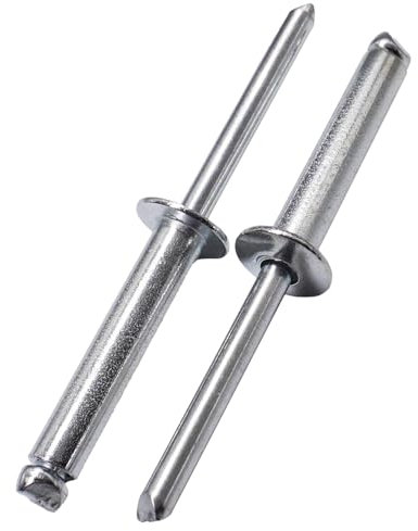 SKIR'CO 30 rivetti ciechi in alluminio 6,0 x 30 mm, mandrino in acciaio, rivetti a testa bombata, DIN 7337