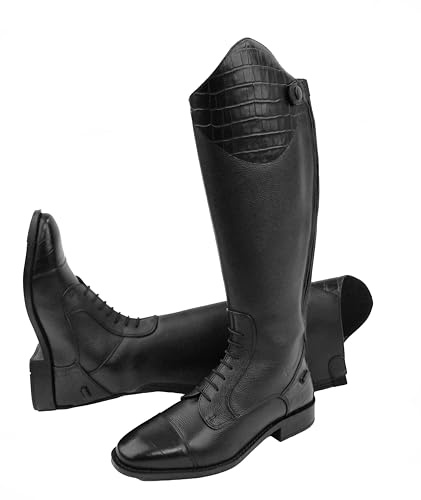 Rhinegold ES De-Luxe Leather Riding Boot-6.5(40)- Calf 3-BK