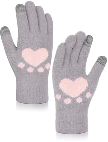 MELLIEX Gants Femme Hiver Tactiles Anti Froid Thermique Mignon Chaud pour Cyclisme Randonnée Escalade Travail Loisir