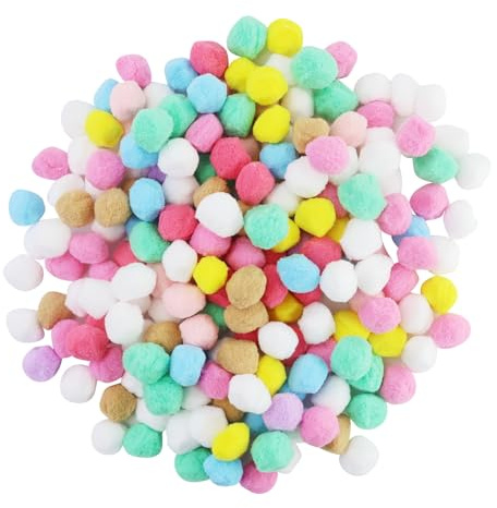 200 Pezzi di palline di peluche, pon pon colorati, pompon colorati, 3 cm, per animali domestici, fai da te, decorazioni, regalo, appassionati, adulti, hobbisti