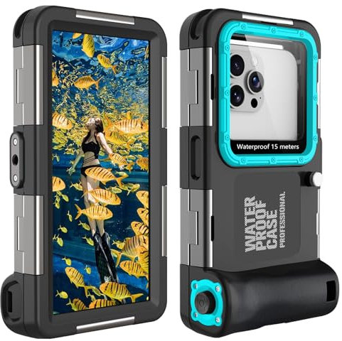 ShellBox wasserdichte Handyhülle Unterwasser Wasserfeste 15m Handy Wasserschutzhülle Handytasche Wasserdicht Schwimmen Baden nur für iPhone 17 Pro 17 Air 17 Pro Max 16 15 pro 16 15 14 pro max 14 Plus