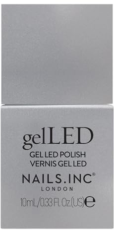 Nails.INC GelLED UV/LED Gel Nail Polish, Silver Lining, Silver Chrome, Long Lasting, High Shine Colour, Quick Cure Formula, Cruelty Free, Art Gel Manicure At Home, 30-60 Second Cure Time, 10 ML