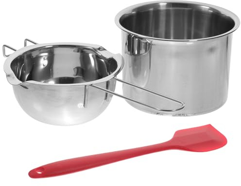 Gadpiparty Pentola a Bagnomaria in Acciaio Inox 304 da 400 Ml con Manico Ergonomico e Scanalature Anti-goccia, Crogiolo per Sciogliere Burro, Cioccolato e Cera, per Cucina, Colore Casuale
