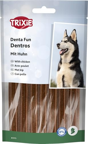 TRIXIE friandises pour chien Denta Fun Dentros, 180 g, 7 pcs – snack hygiène dentaire, friandise savoureuse à la viande – idéal pour nettoyer les dents