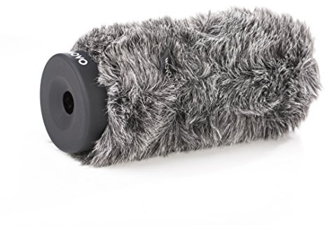 Movo WS-G160 Furry Rigid Windscreen for Microphones 18-23mm in Diameter and up to 7 (18cm) Long - Dark Gray