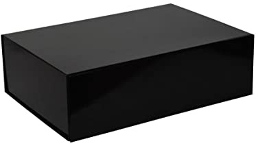 Boîte aimantée rectangulaire haute en carton fort blanc mat 33 x 22.5 x 10 cm - coffret luxe magnétique, événements divers, anniversaire, noël, saint valentin