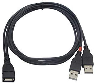 CERRXIAN Cable de extensión USB 2.0 USB 2.0 A Enhancer Y Splitter Hub adaptador cable, 1 hembra a 2 macho, cable de carga de datos (1 m)