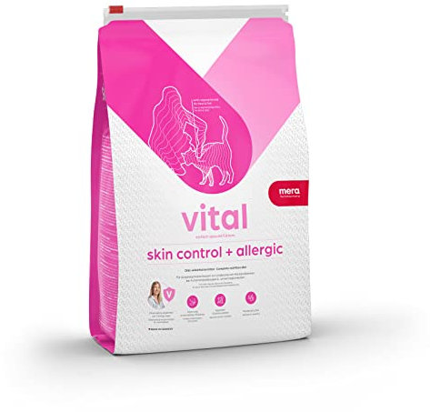 MERAVITAL Skin Control + Allergic (3kg), Trockenfutter für Katzen mit Hauterkrankungen & Futtermittelallergien