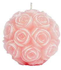 MANULENA Vela Decorativa y Aromática Con Forma De Rosa. Aroma Peony Rose. Vela Decorativa De 35 Horas De Duración. Mecha De Algodón Orgánico. Color Rosa. Tamaño 9 x 9 x 9 cm.
