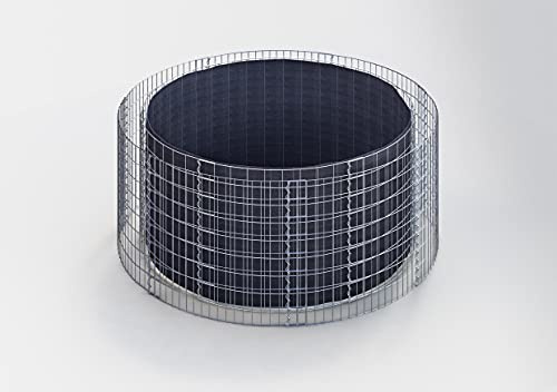 Gabiona - Jardinière surélevée en gabion HxD: 80 x 202 cm - Gabine ronde en pierre pour le jardin - Largeur des maillons 5 x 10 cm