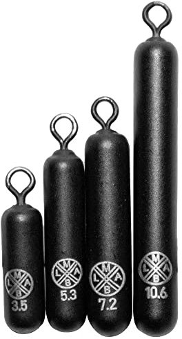 LMAB Tungsten Drop-Shot, Free Rig Gewichte bleifrei mit Öse, Finesse Rig Weights zum Barschangeln & Zanderangeln, Round Eye Stick, Jika Rig Set, Größe 5,3 g