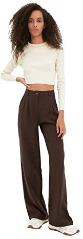 TRENDYOL Damen Braune Geräumige Hose Pants, Braun, 38 EU