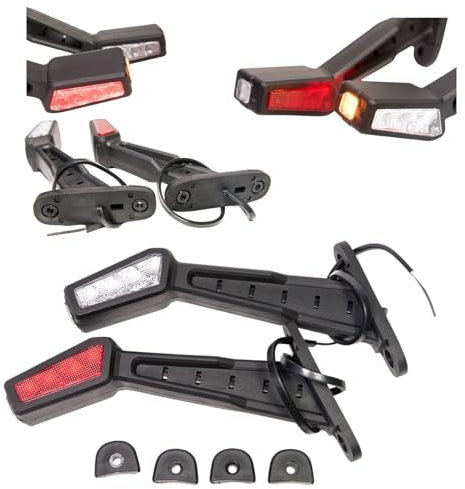 LED Gummi Begrenzungsleuchte Seitenleuchte 12V 24V x 2 mit Positionsleuchte Auto LKW PKW Wohnwagen KFZ Lampe Leuchte Licht Weiß Rot Orange