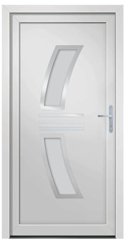 vidaXL Porta d'ingresso Bianco 108x208 cm PVC