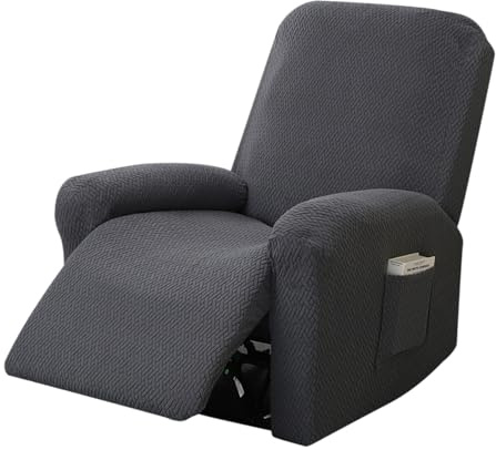 KMQRDZi Sesselschoner für Relaxsessel, Stretchy Split All-Inclusive Sofabezug, Sofabezug für Relaxsessel 4-Teilig, Waschbar, C/hiva s Sofabezug, Abriebfest und Kratzfest (Dunkelgrau)