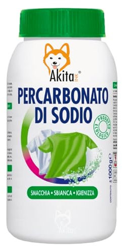 Akitaink Percarbonato di Sodio per Bucato Puro - 1Kg | Sbiancante, Smacchiante e Igienizzante Ecologico - 250 Lavaggi, Smacchiatore per Bucato, Antimuffa per Muri Interni - Made in Italy (1)
