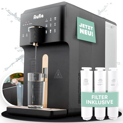 AuRa - Sistema de ósmosis para agua potable [6L] – Filtro de agua para agua pura, dispensador de agua caliente y dispensador de agua de hidrógeno, sistema de ósmosis inversa con depósito | dispensador