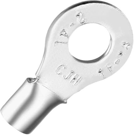 TOP-VIGOR 20Pcs 14 AWG Copper Wire Lug RNB2-4L, Crimp Ring Terminals Cable Lugs Bolt Hole, Battery Cable Ends Eyelets Connectors for Car Boat Auto Electrical Use