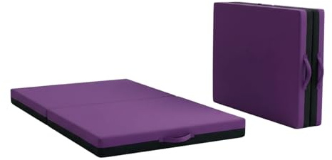 Non Slip Gymnastics Bi Fold Exercise Soft Play Floor Mat For Yoga Aerobics Landing Crashing Training Safe Space for kids (Purple, 140cm x 140cm x 6cm)