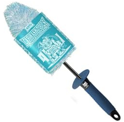 Uqezagpa Estropajo permanente para ruedas de automóvil, con forma de árbol de Navidad, eliminación eficiente de suciedad, tecnología de salida de agua, cepillo de limpieza de ruedas de buques