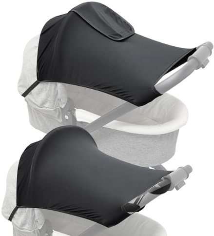 Pare-soleil de poussette – Extension de auvent respirante, housse de poussette pour enfant, filet de protection solaire, auvent pliable | Extension de pare-soleil en maille respirante pour sièges