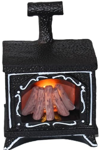 Cheminée à LED, 2, 8 x 1, 9 x 1, 3 Pouces, cheminée à LED Miniature l'échelle /12 pour Maison de poupée, Meubles en résine Vintage sans Flamme pour la décoration de Noël et d'hiver